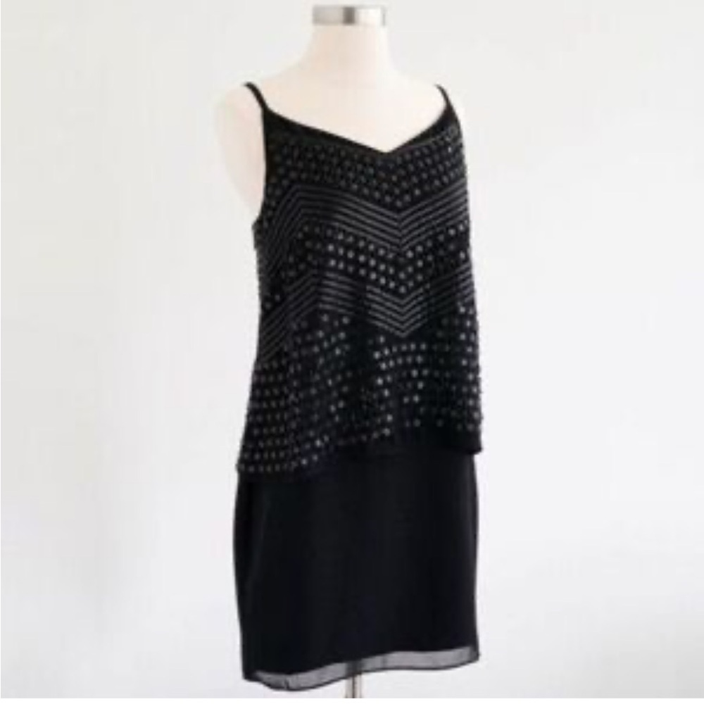 Laundry By Shelli Segal Sequins Black Sleeveless  Dress sz 8